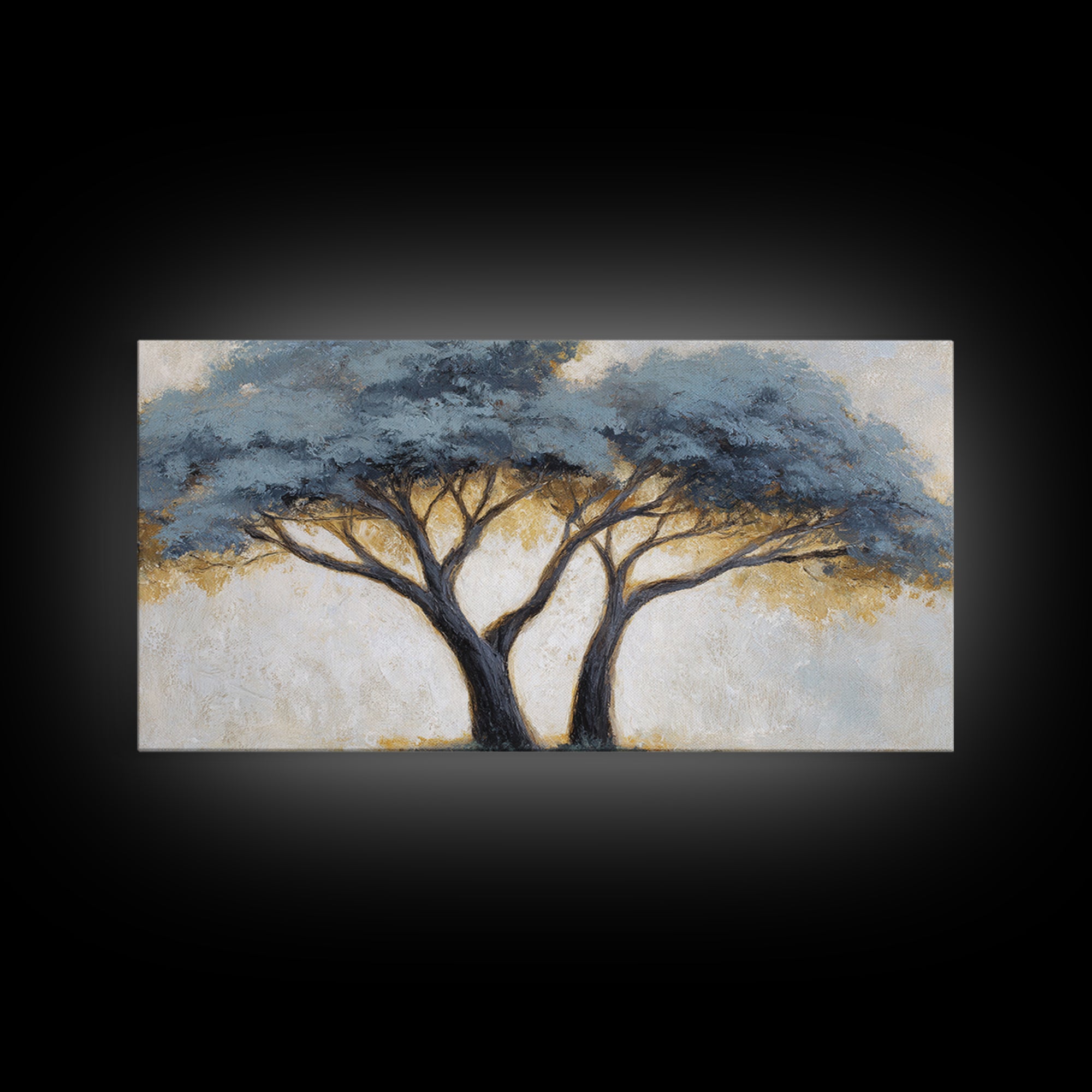 Two Intertwined Trees as Symbolic Artwork Framed Canvas Print, Wedding Art, Wedding Gift, Living Room Decor, Fine Art, Romance, WED-2x1-43