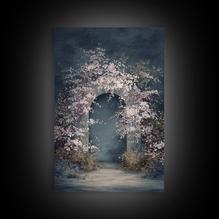 Romantic Garden Arch Covered Framed Canvas Print, Wedding Art, Modern Decor, Living Room Decor, Fine Art, Romance, Wedding Gift, WED-2x3-18