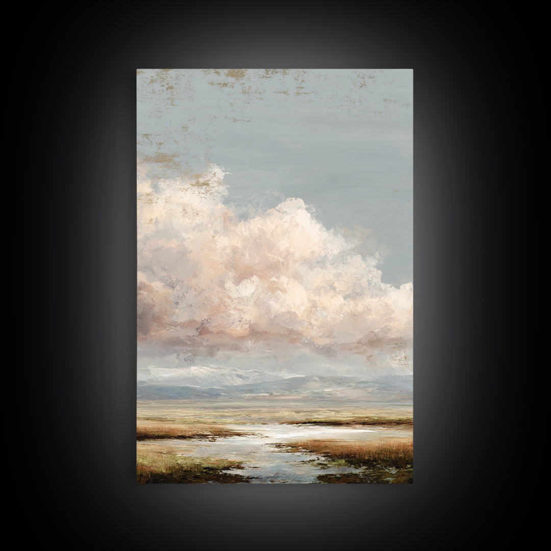 Blush Cloudscape with Dreamy Atmosphere Canvas Print, Wedding Art, Personalized Wedding, Living Room Decor, Fine Art, Romance, WED-2x3-23