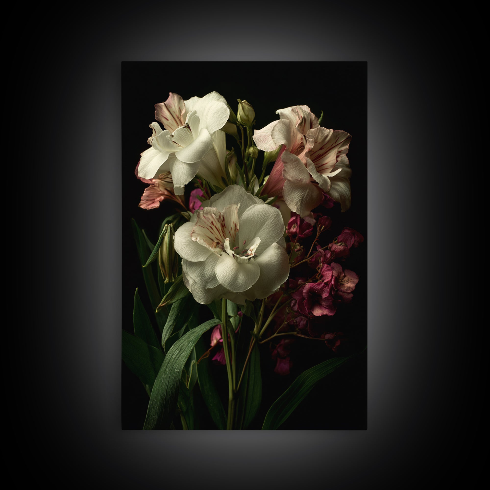 Classic Church Bells and Flowers Without Interior Framed Canvas Print, Wedding Art, Home Decor, Living Room Decor, Romance, WED-2x3-26