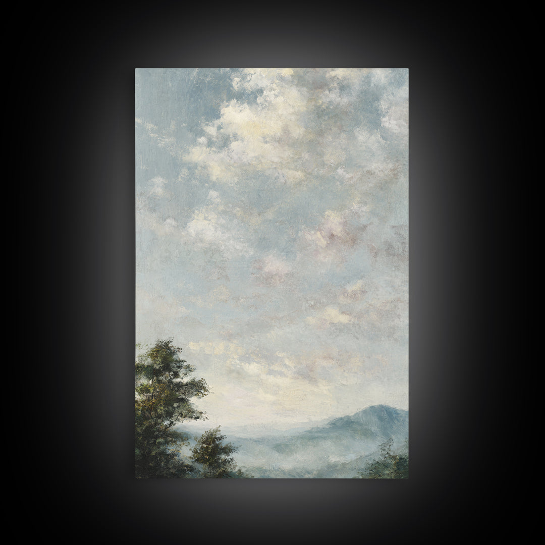 Blush Cloudscape with Dreamy Atmosphere Framed Canvas Print, Wedding Art, Neutral Decor, Living Room Decor, Abstract Art, WED-2x3-47