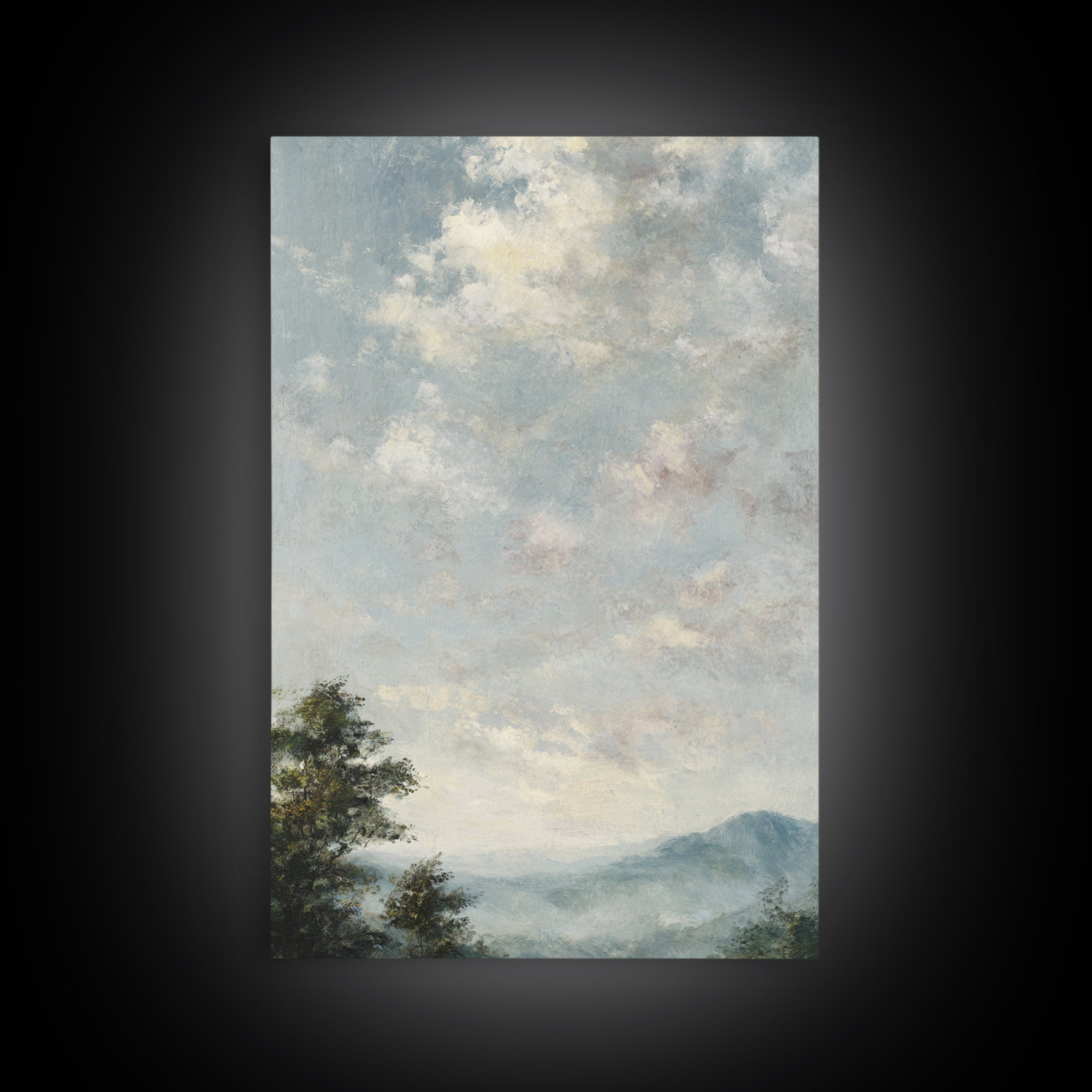 Blush Cloudscape with Dreamy Atmosphere Framed Canvas Print, Wedding Art, Neutral Decor, Living Room Decor, Abstract Art, WED-2x3-47