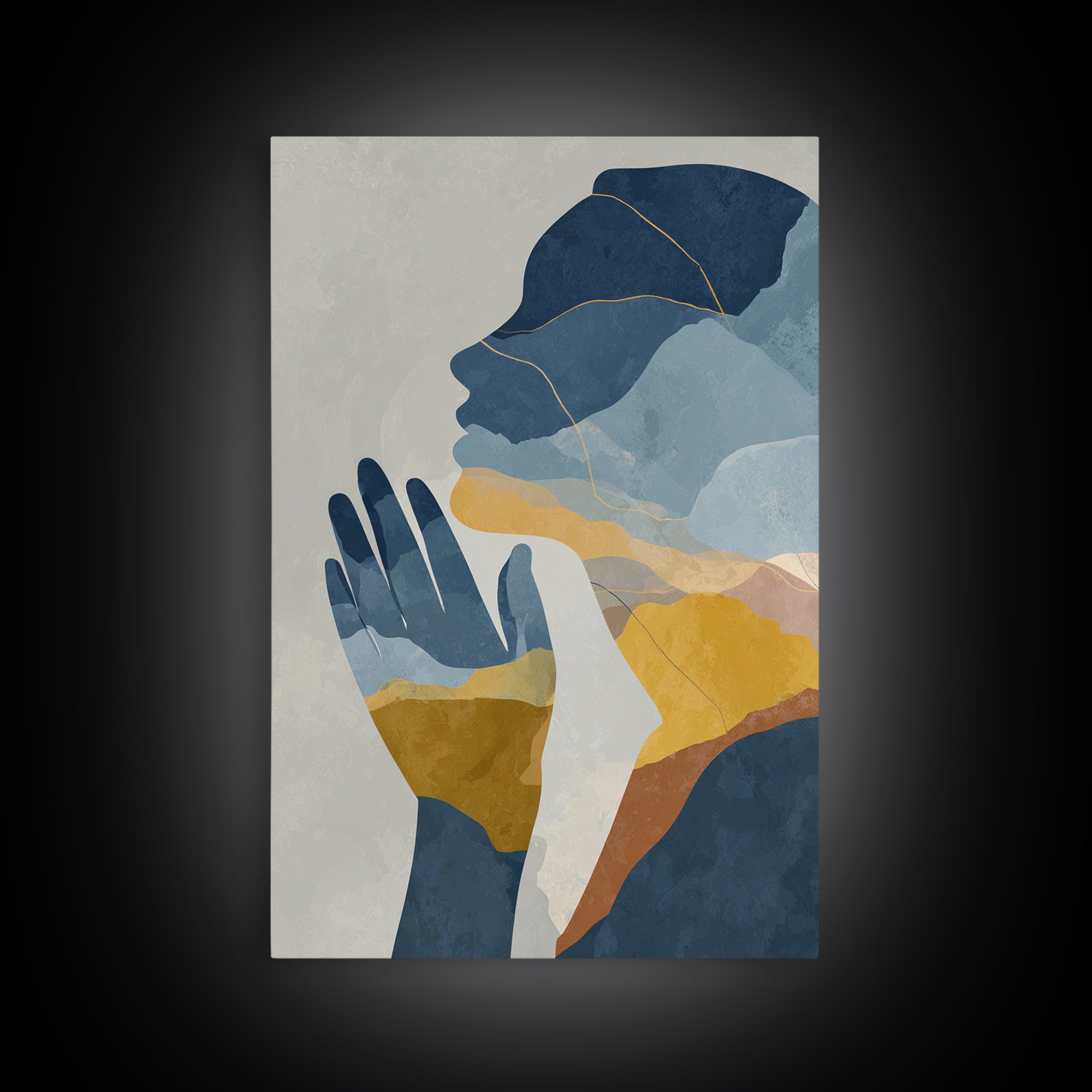 Hands Nearly Touching Framed Canvas Print, Wedding Art, Wedding Painting, Living Room Decor, Abstract Art, Romance, WED-2x3-48