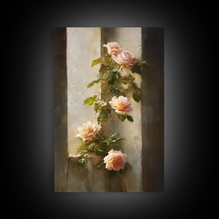 Classic Church Bells and Flowers Without Interior Canvas Print, Wedding Art, Statement Artwork, Living Room Decor, Oil Painting, WED-2x3-50