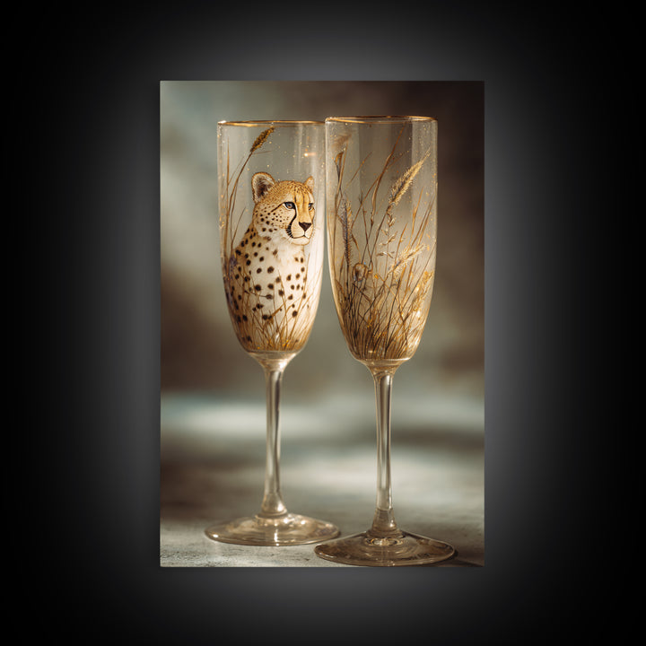 Champagne Glasses with Delicate Sparkle Canvas Print, Wedding Art, Art, Living Room Decor, Abstract Art, Romance, WED-2x3-62