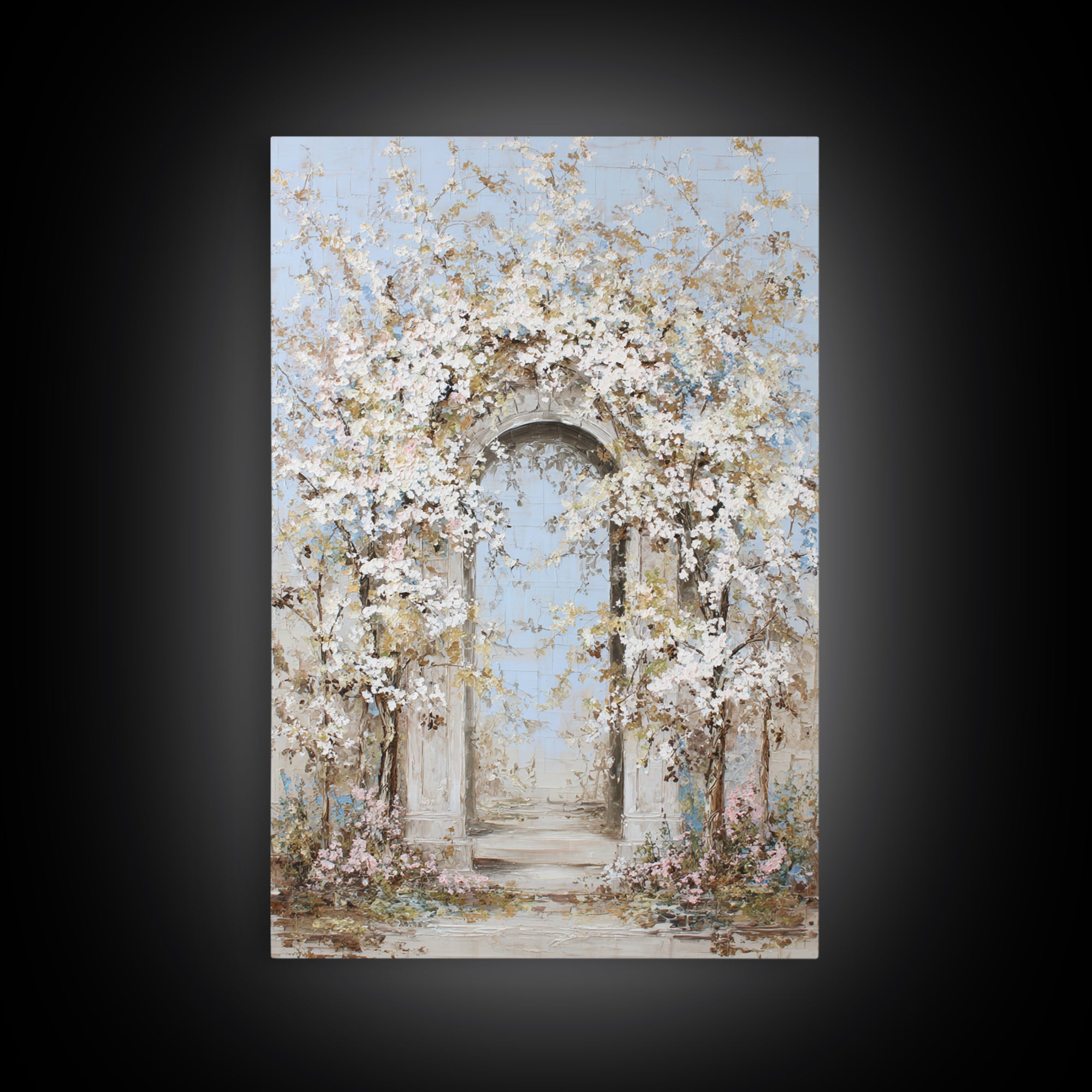 Romantic Garden Arch Covered Canvas Print, Wedding Art, Room Decor, Living Room Decor, Fine Art, Romance, Wedding Decor, WED-2x3-66