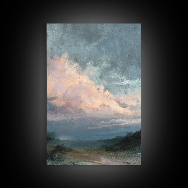 Blush Cloudscape with Dreamy Atmosphere Canvas Print, Wedding Art, Luxury Decor, Living Room Decor, Fine Art, Romance, WED-2x3-71