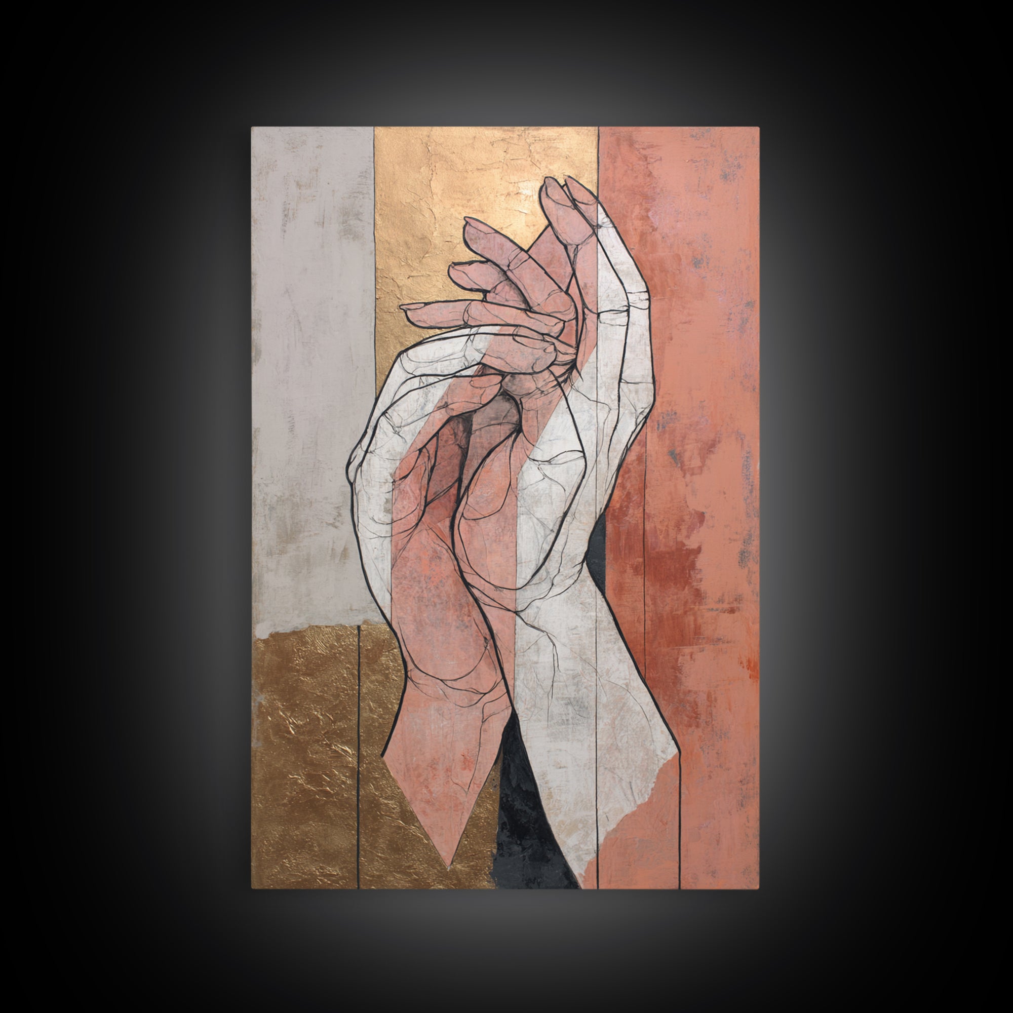 Hands Nearly Touching Canvas Print, Wedding Art, Wall Decor, Living Room Decor, Fine Art, Romance, Wedding Gift, Wedding Dress, WED-2x3-72