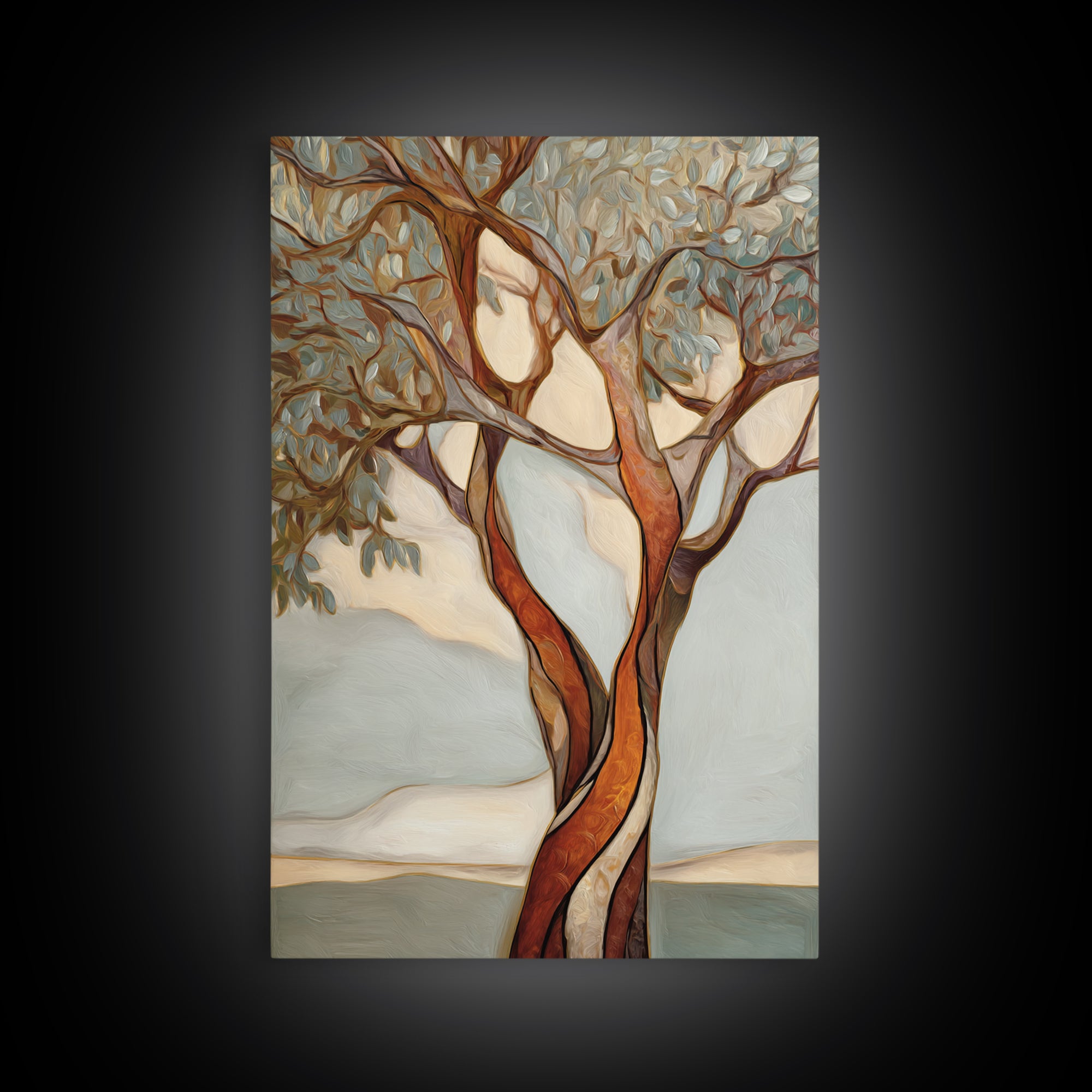 Two Intertwined Trees as Symbolic Artwork Canvas Print, Wedding Art, Fine Art Print, Living Room Decor, Fine Art, Romance, WED-2x3-79
