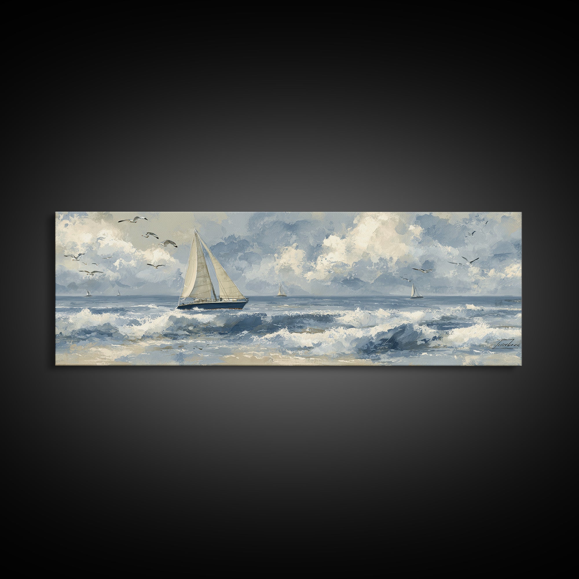 Honeymoon Coastal Sunset Framed Canvas Print, Wedding Art, Wedding Table Decor, Living Room Decor, Fine Art, Romance, WED-3x1-57