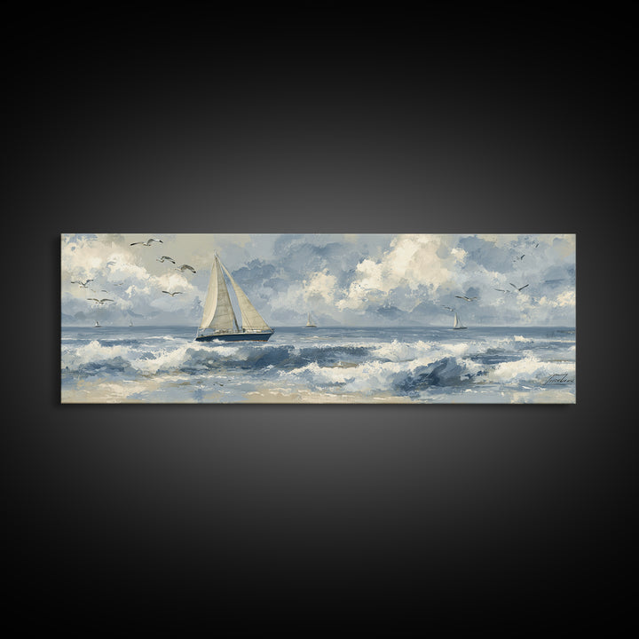 Honeymoon Coastal Sunset Framed Canvas Print, Wedding Art, Wedding Table Decor, Living Room Decor, Fine Art, Romance, WED-3x1-57