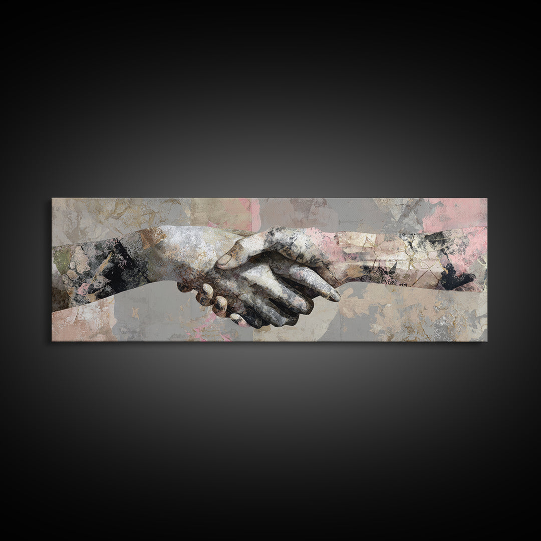 Hands Nearly Touching Canvas Print, Wedding Art, Art, Living Room Decor, Abstract Art, Romance, Custom Wedding Gift, WED-3x1-80