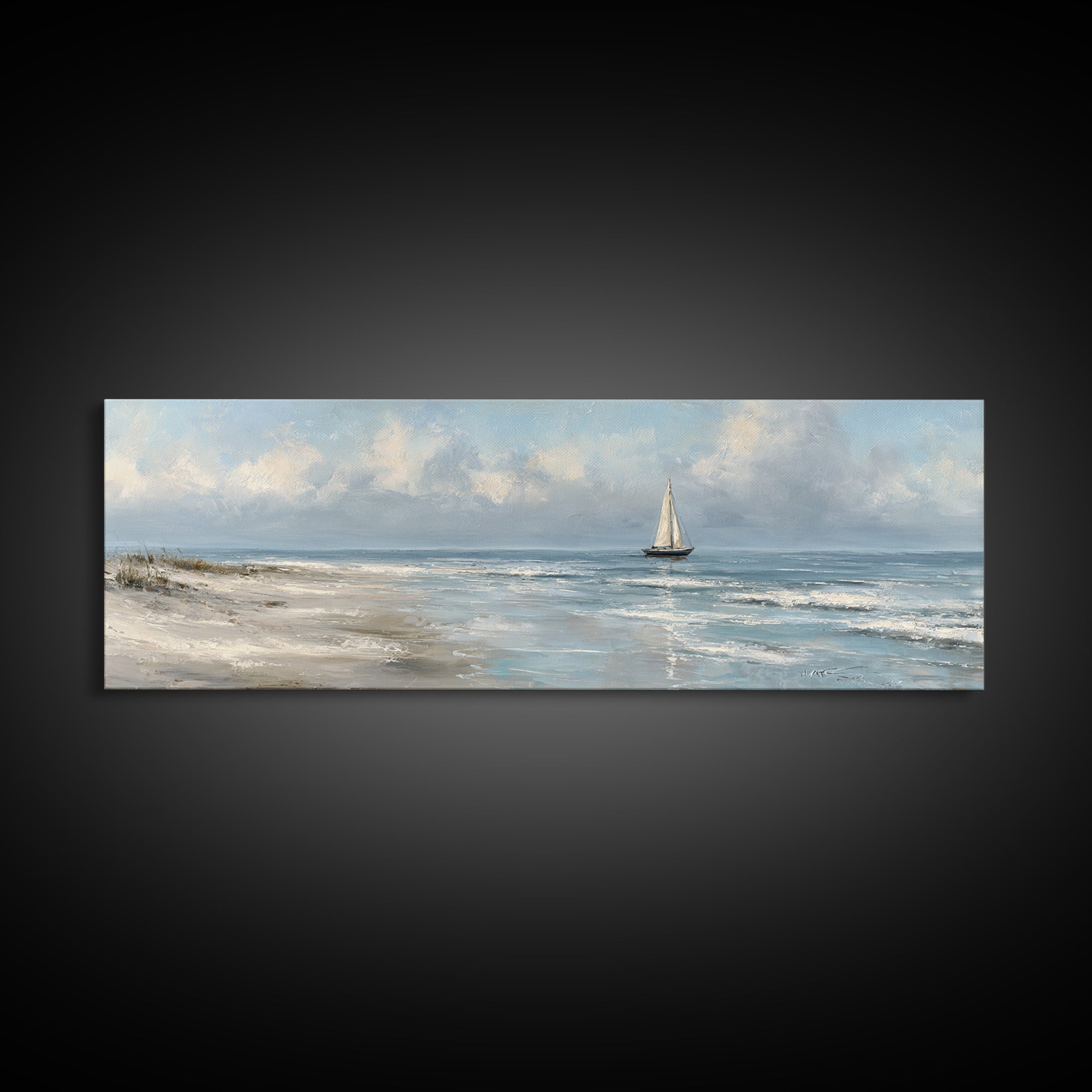Honeymoon Coastal Sunset Framed Canvas Print, Wedding Art, Wedding Table Decor, Living Room Decor, Fine Art, Romance, WED-3x1-81