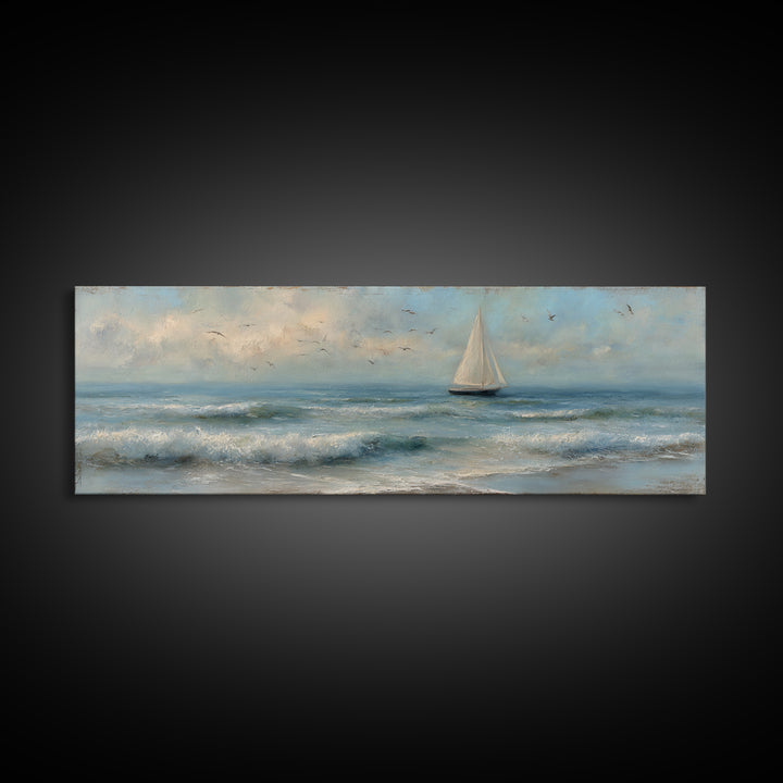 Honeymoon Coastal Sunset Framed Canvas Print, Wedding Art, Wedding Dress, Living Room Decor, Fine Art, Romance, Jewish Art, WED-3x1-9
