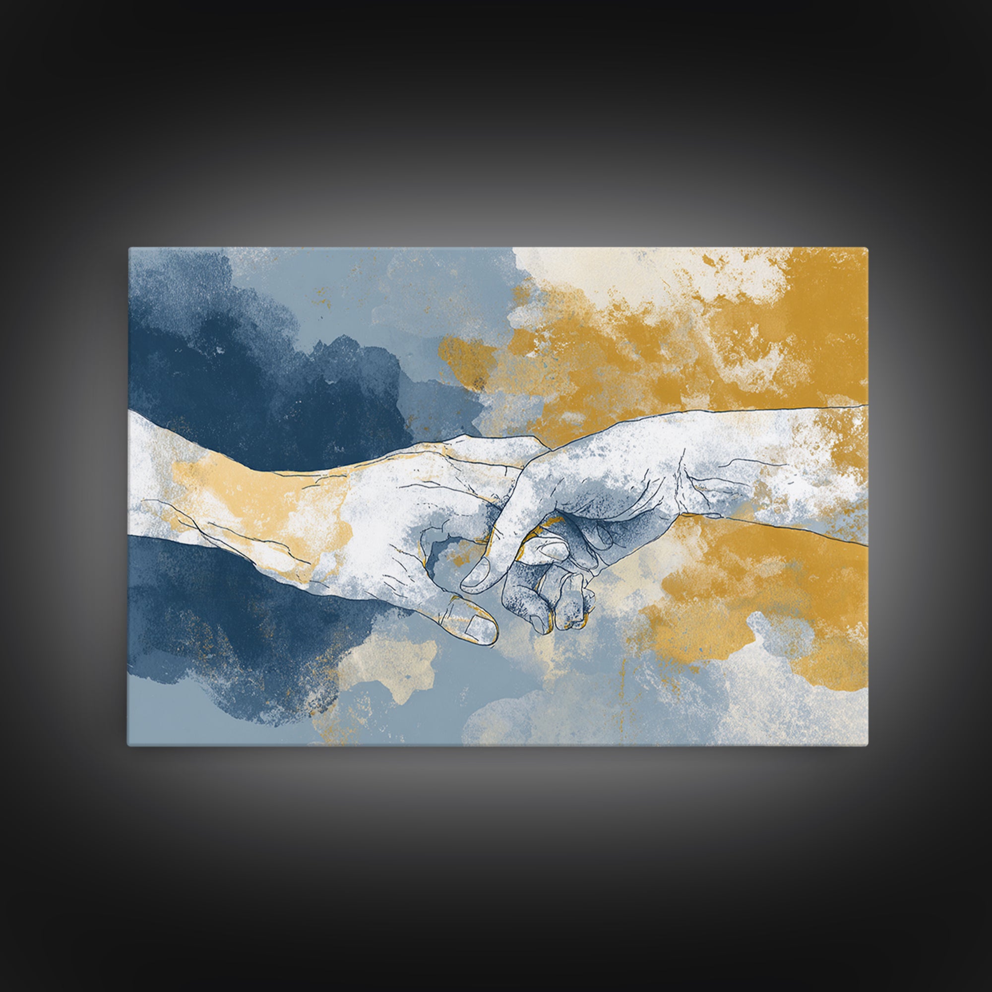 Hands Nearly Touching Framed Canvas Print, Wedding Art, Art Print, Living Room Decor, Abstract Art, Romance, Downloadable Art, WED-3x2-20