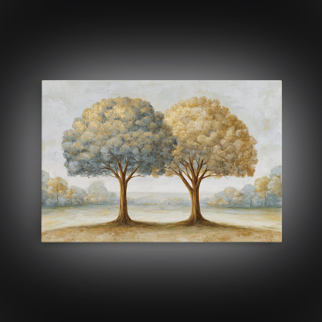 Two Intertwined Trees as Symbolic Artwork Canvas Print, Wedding Art, Wedding Gift, Living Room Decor, Fine Art, Romance, WED-3x2-3