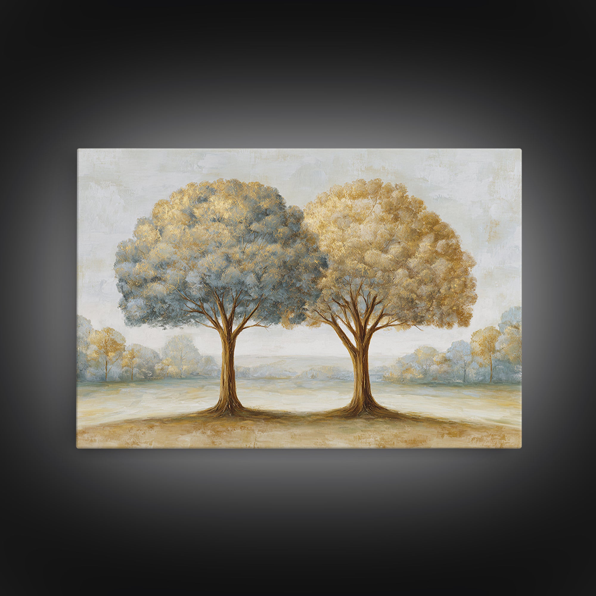 Two Intertwined Trees as Symbolic Artwork Canvas Print, Wedding Art, Wedding Gift, Living Room Decor, Fine Art, Romance, WED-3x2-3