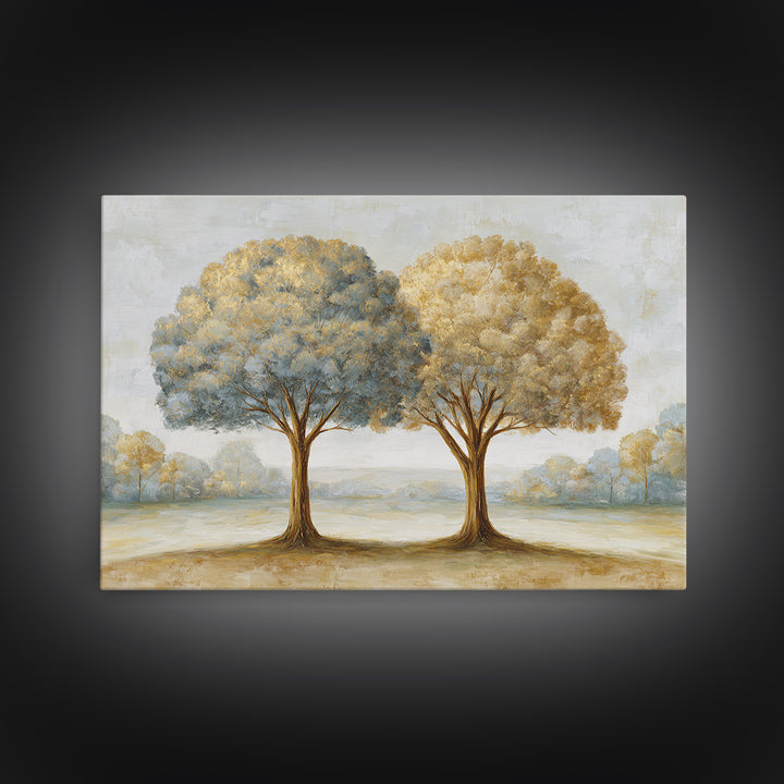 Two Intertwined Trees as Symbolic Artwork Canvas Print, Wedding Art, Wedding Gift, Living Room Decor, Fine Art, Romance, WED-3x2-3
