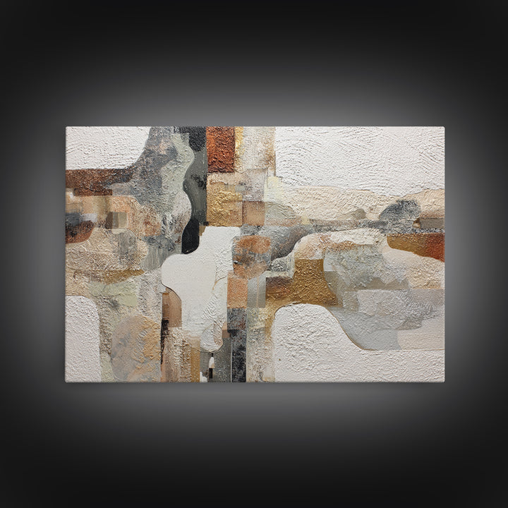 Lace Pattern Ivory Abstraction Framed Canvas Print, Wedding Art, Wedding Poster, Living Room Decor, Fine Art, Romance, WED-3x2-47