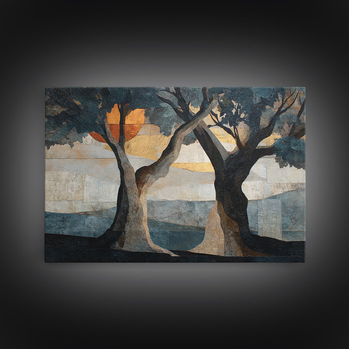 Two Swans Forming a Heart on Dark Canvas Print, Wedding Art, Custom Painting, Living Room Decor, Romance, Wedding Reception, WED-3x2-54