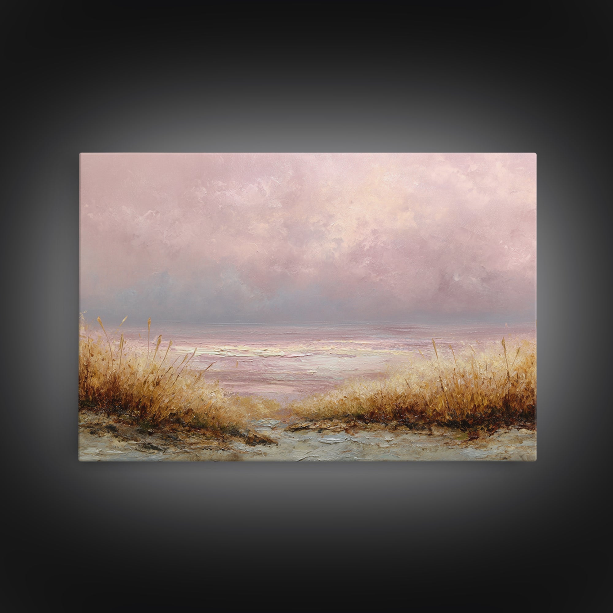 Blush Cloudscape with Dreamy Atmosphere Canvas Print, Wedding Art, Wedding Poster, Living Room Decor, Watercolor Art, Romance, WED-3x2-67