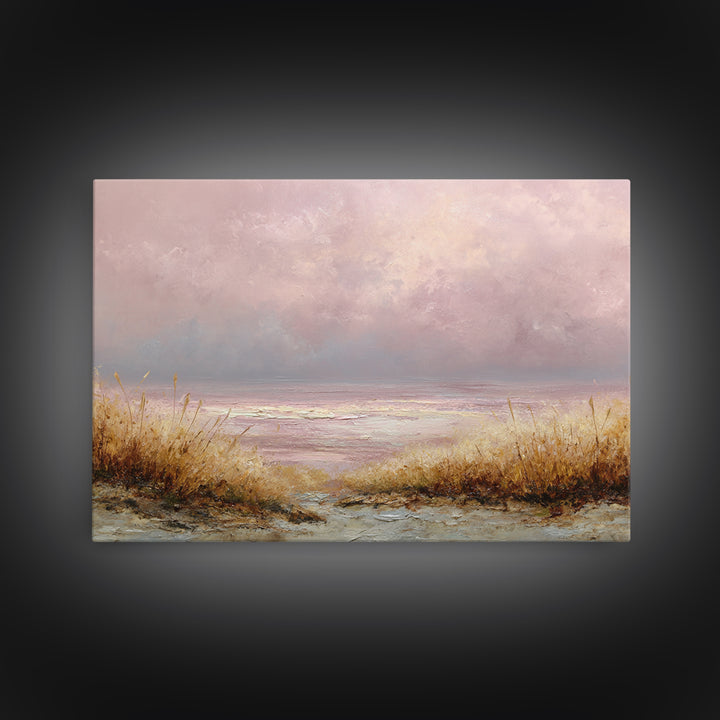 Blush Cloudscape with Dreamy Atmosphere Canvas Print, Wedding Art, Wedding Poster, Living Room Decor, Watercolor Art, Romance, WED-3x2-67