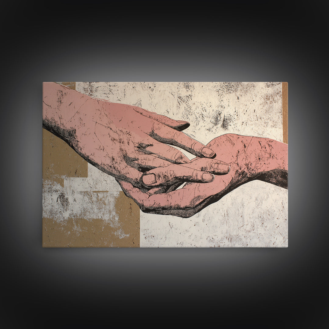 Hands Nearly Touching Canvas Print, Wedding Art, Beach Wedding, Living Room Decor, Romance, Modern Decor, Fine Art Print, WED-3x2-68