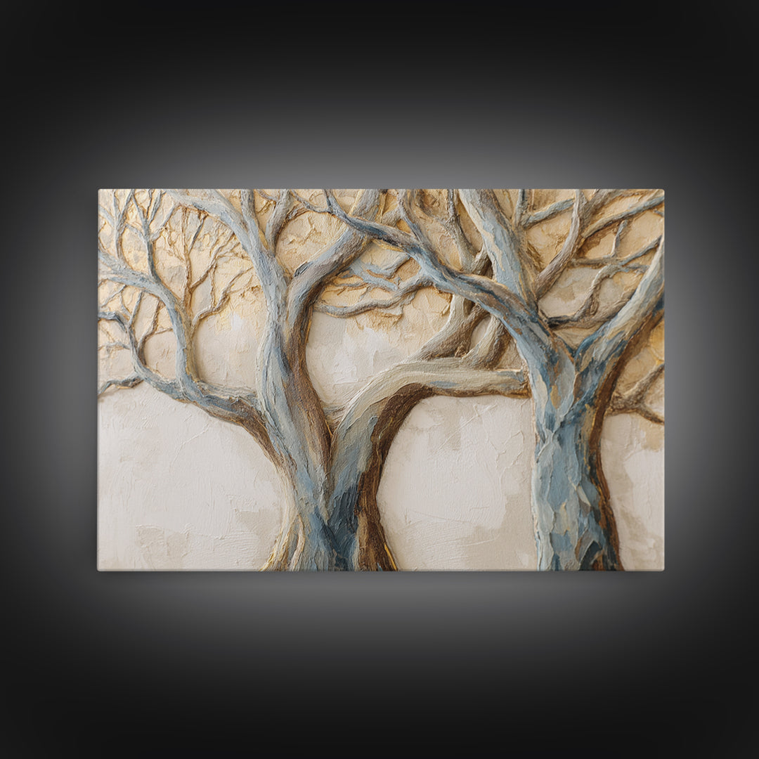 Two Intertwined Trees as Symbolic Artwork Canvas Print, Wedding Art, Custom Wedding, Living Room Decor, Fine Art, Romance, WED-3x2-75