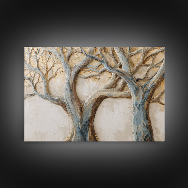 Two Intertwined Trees as Symbolic Artwork Canvas Print, Wedding Art, Custom Wedding, Living Room Decor, Fine Art, Romance, WED-3x2-75