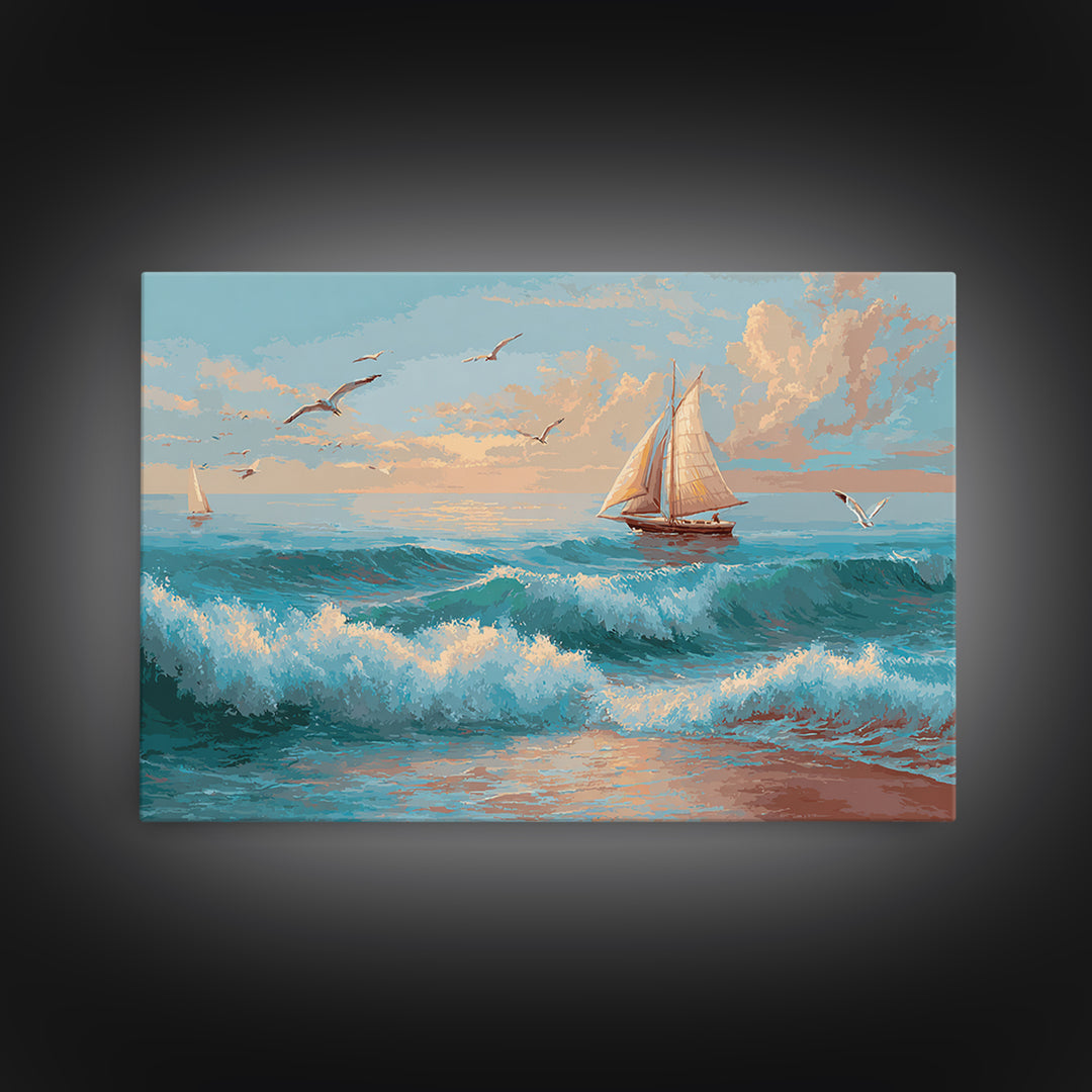 Honeymoon Coastal Sunset Canvas Print, Wedding Art, Bride and Groom, Living Room Decor, Fine Art, Romance, Neutral Decor, WED-3x2-93