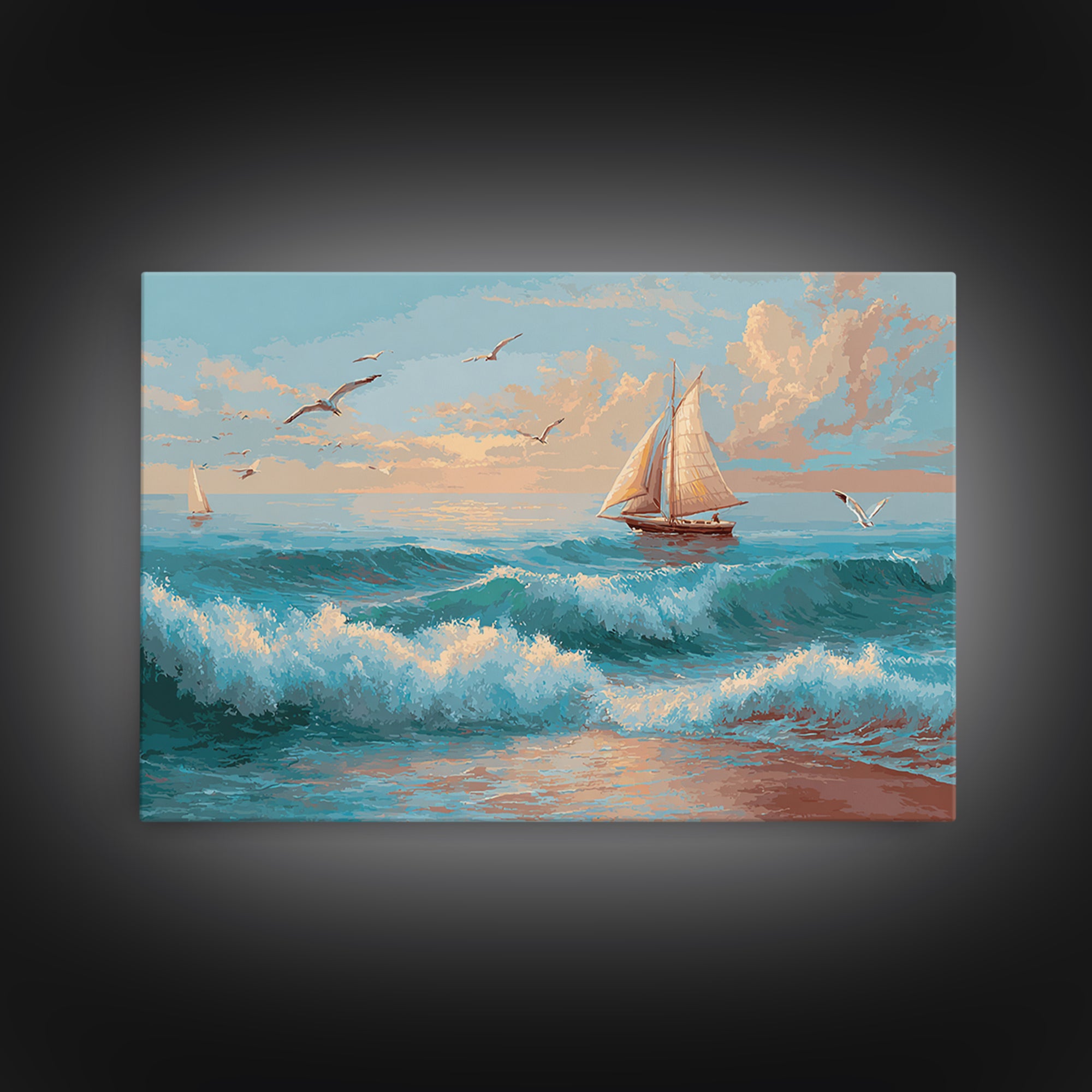 Honeymoon Coastal Sunset Canvas Print, Wedding Art, Bride and Groom, Living Room Decor, Fine Art, Romance, Neutral Decor, WED-3x2-93