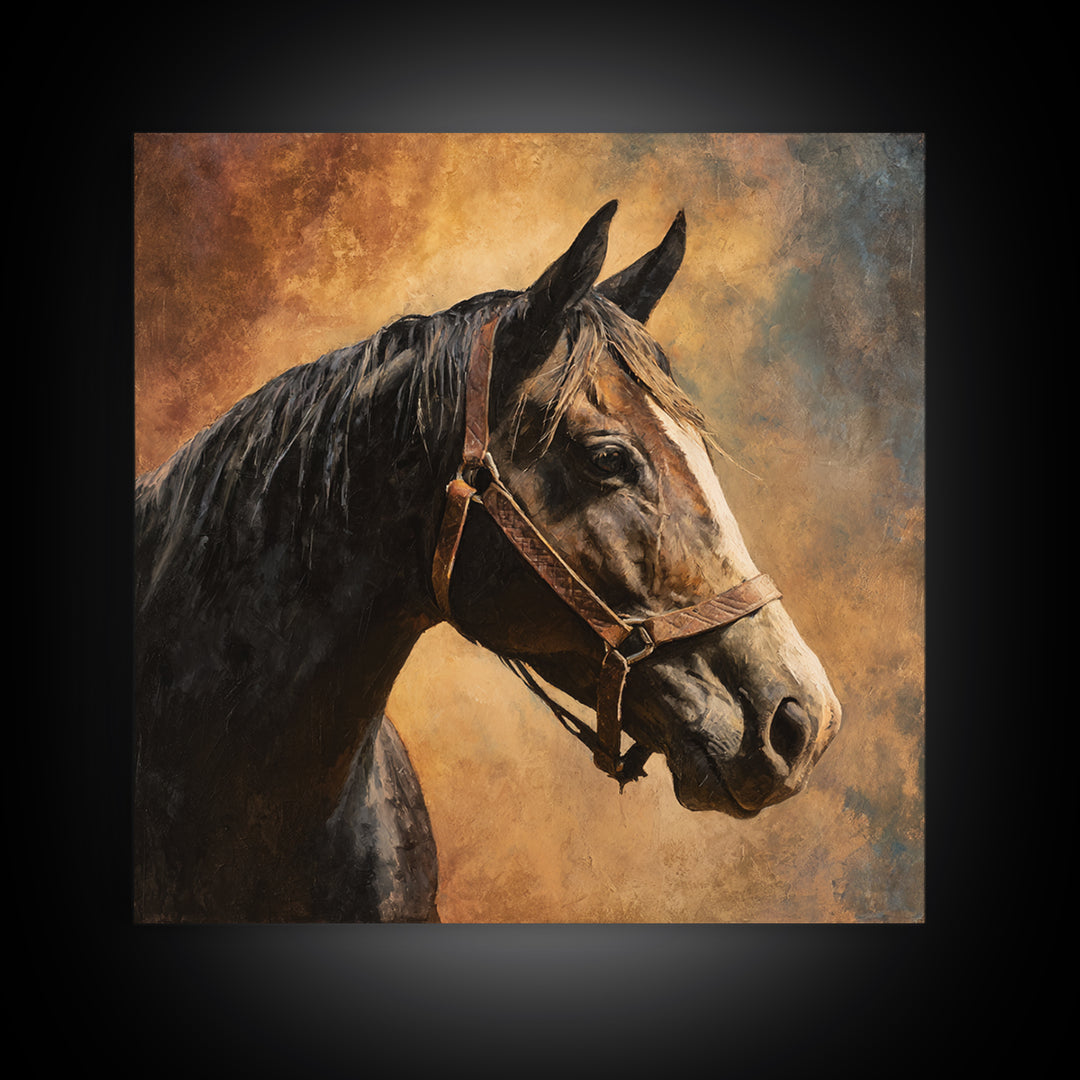 Wagon Wheel and Desert Sunset Framed Canvas Print, Western Art, Western Home Decor, Southwestern Decor, Oil Painting, Frontier, WES-1x1-68