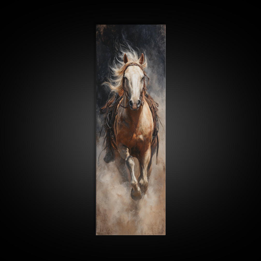 Wild Mustang Herd Canvas Print, Western Art, Gallery Decor, Southwestern Decor, Fine Art, Frontier, Wall Art, Home Decor, WES-1x3-14