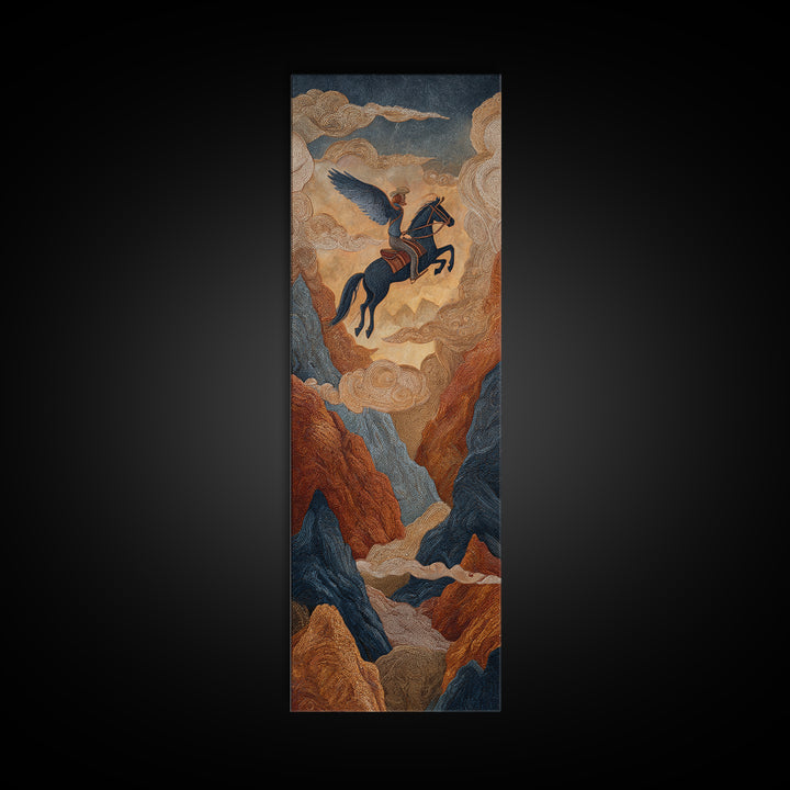 Eagle Flying Above Mountain Ridge Canvas Print, Western Art, Printable Art, Southwestern Decor, Frontier, Western Home Decor, WES-1x3-25