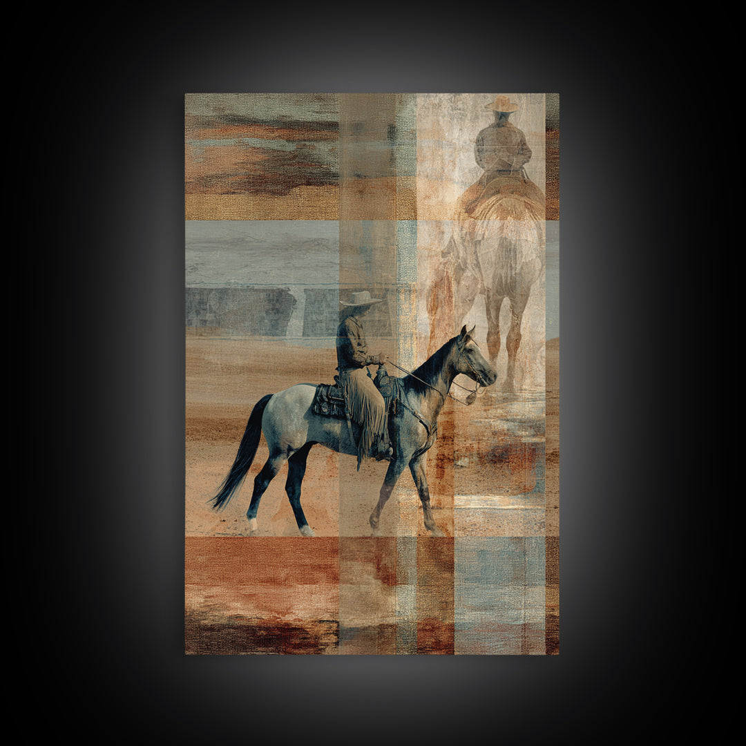 Southwestern Blanket Pattern Framed Canvas Print, Western Art, Original Art, Southwestern Decor, Fine Art, Frontier, Landscape, WES-2x3-25
