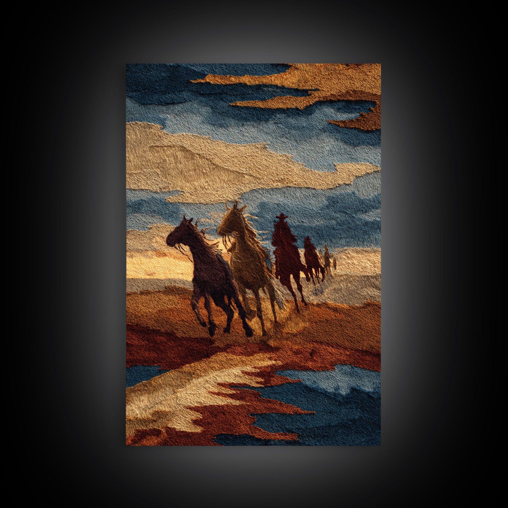 Southwestern Blanket Pattern Framed Canvas Print, Western Art, Digital Download Art, Southwestern Decor, Fine Art, Frontier, WES-2x3-97