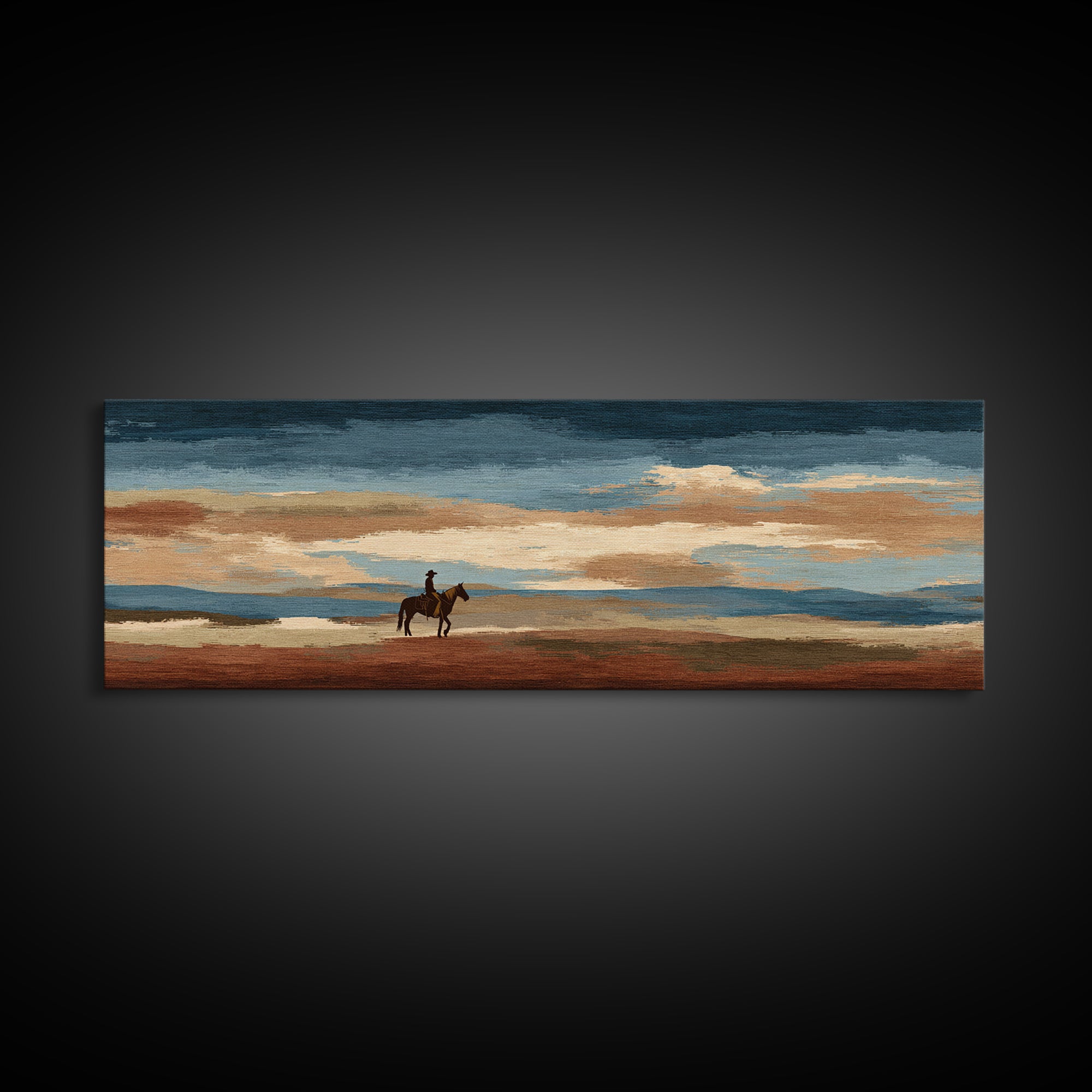 Southwestern Blanket Pattern Framed Canvas Print, Western Art, Western Wall Decor, Southwestern Decor, Fine Art, Frontier, WES-3x1-81