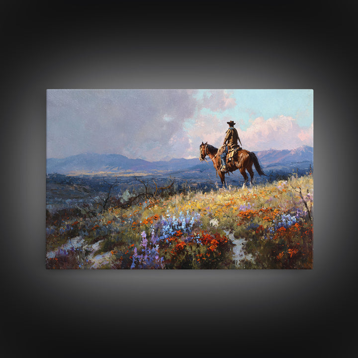 Sun Bleached Ranch Gate Framed Canvas Print, Western Art, Statement Artwork, Southwestern Decor, Fine Art, Frontier, Painting, WES-3x2-19