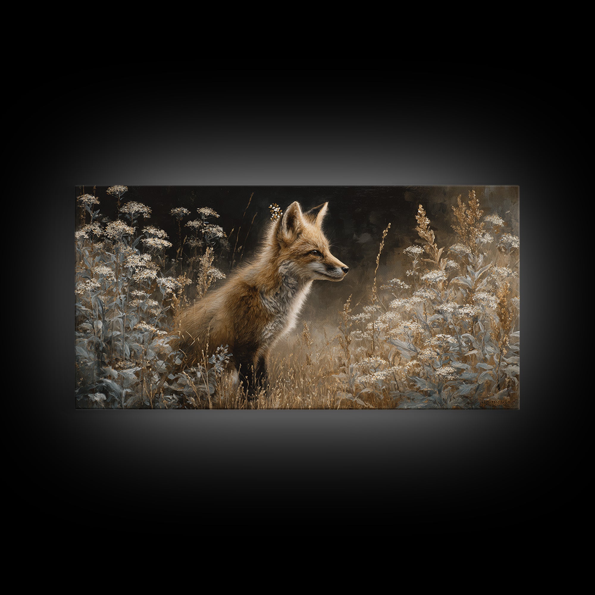 Fox Wearing a Tiny Crown Canvas Print, Whimsical Art, Printable Wall Art, Living Room Decor, Wonder, Abstract Wall Art, WHI-2x1-21
