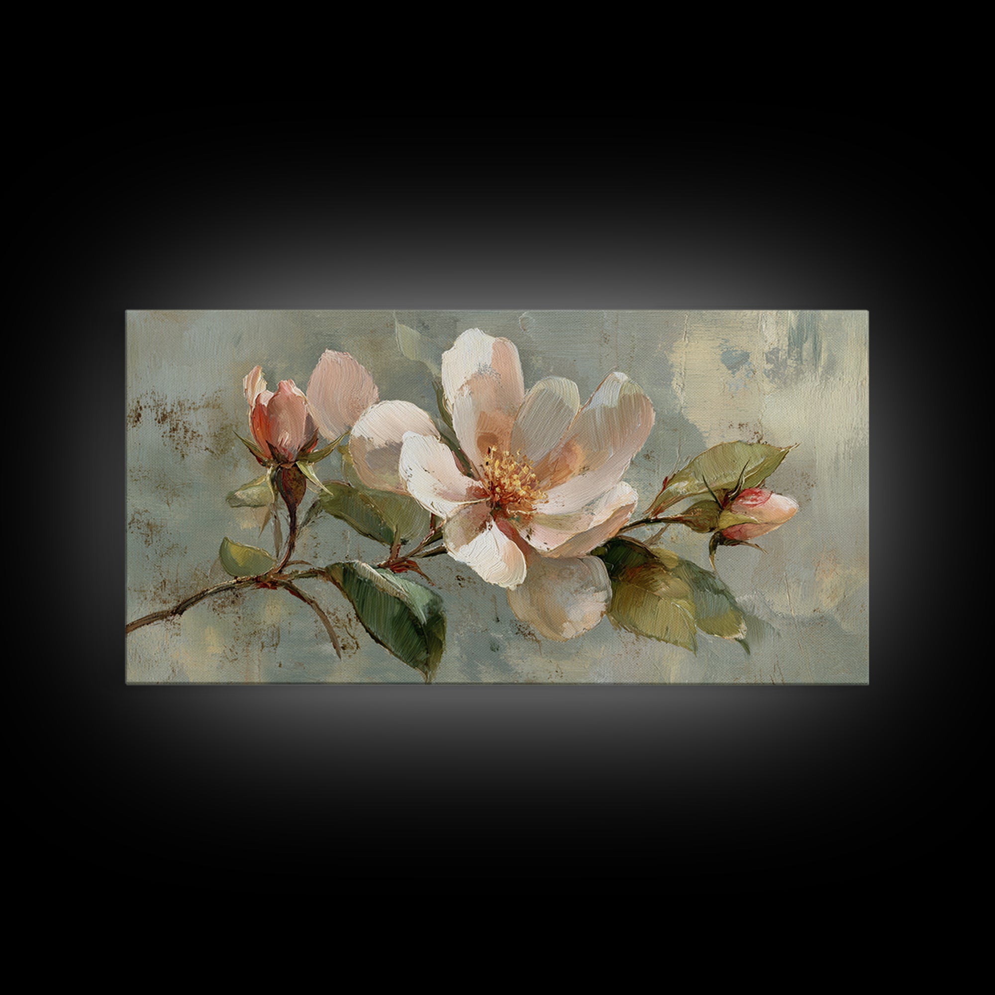 Robot Watering a Single Flower Framed Canvas Print, Whimsical Art, Art Nouveau, Living Room Decor, Wonder, Nursery Wall Decor, WHI-2x1-65