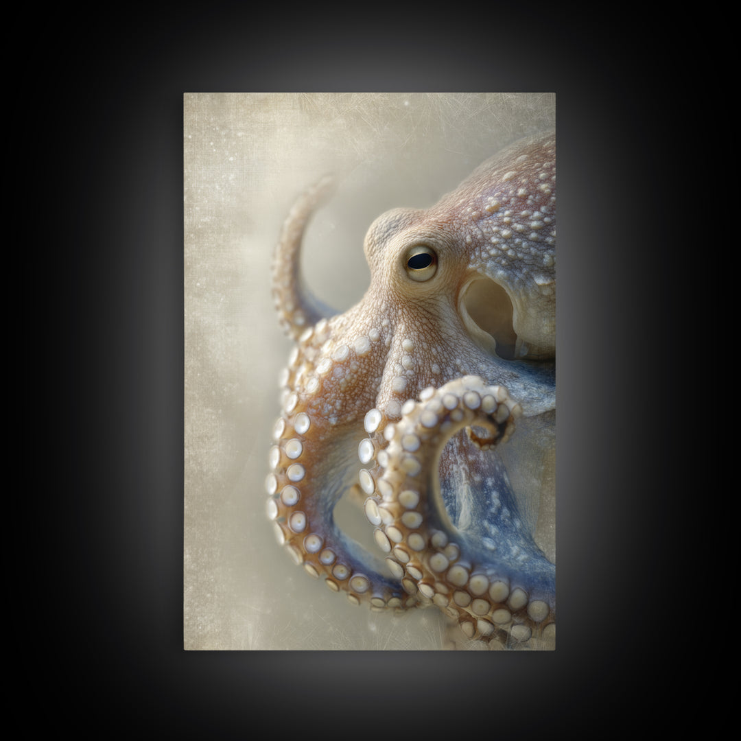 Octopus Conductor with Tiny Instruments Canvas Print, Whimsical Art, Prints, Living Room Decor, Fine Art, Wonder, Printable Art, WHI-2x3-50