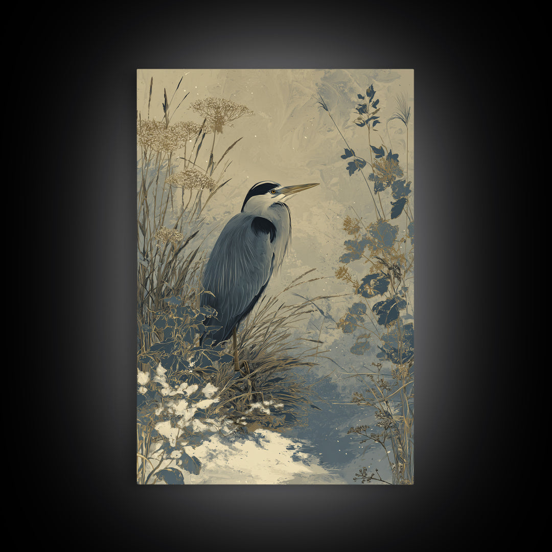 Bird Delivering a Tiny Love Letter Framed Canvas Print, Whimsical Art, Oil Painting, Living Room Decor, Fine Art, Wonder, WHI-2x3-55