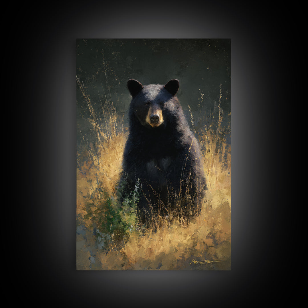 Bear Painting Stars Onto the Night Sky Canvas Print, Whimsical Art, Nursery, Living Room Decor, Wonder, Watercolor Art, WHI-2x3-65