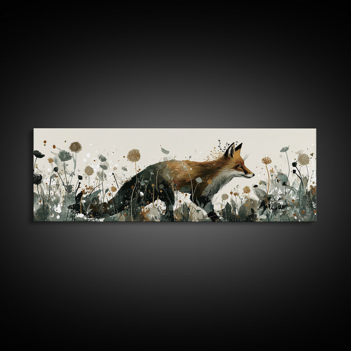 Fox Wearing a Tiny Crown Framed Canvas Print, Whimsical Art, Boho Decor, Living Room Decor, Fine Art, Wonder, Digital Art, WHI-3x1-89
