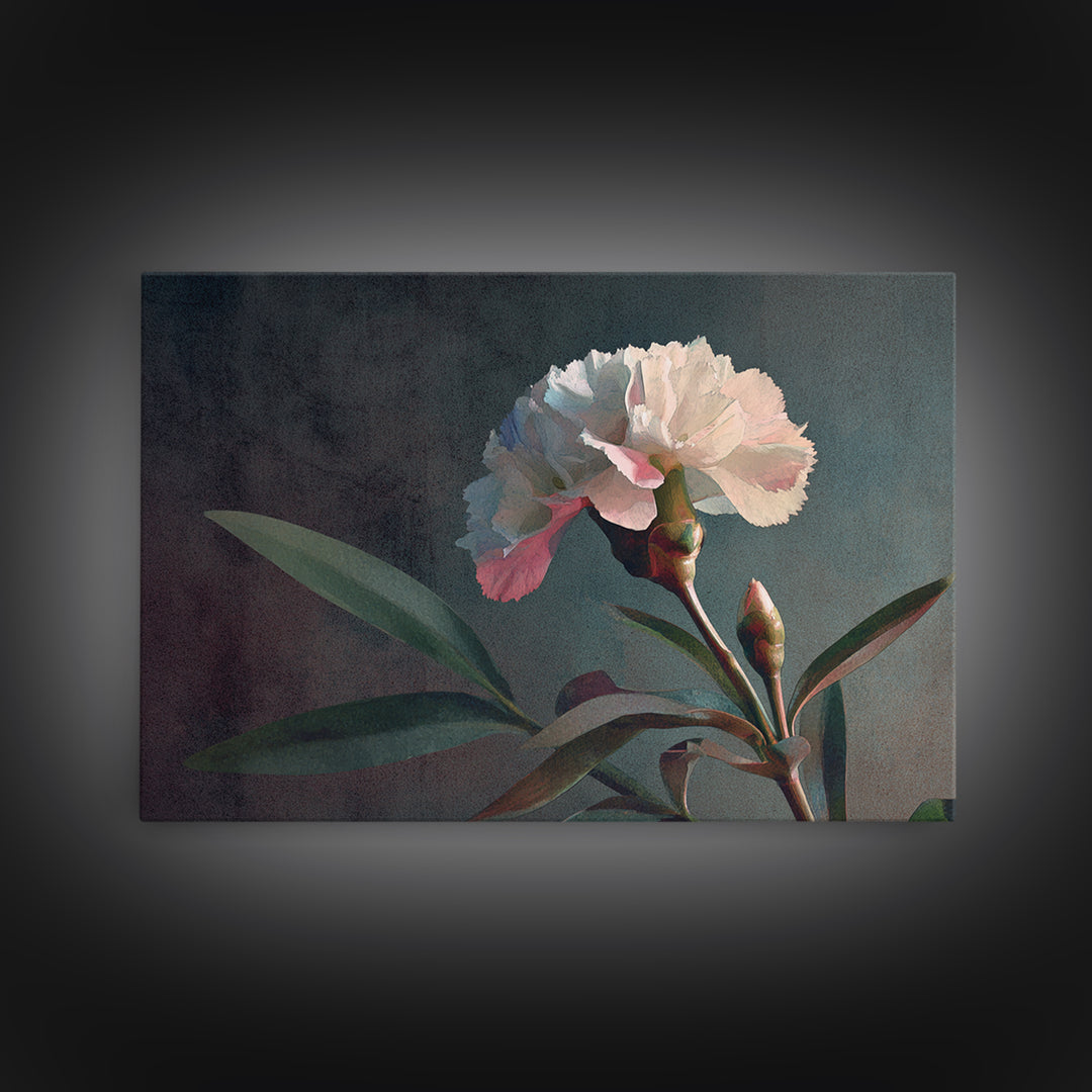 Robot Watering a Single Flower Canvas Print, Whimsical Art, Neutral Decor, Living Room Decor, Oil Painting, Wonder, Home Decor, WHI-3x2-73