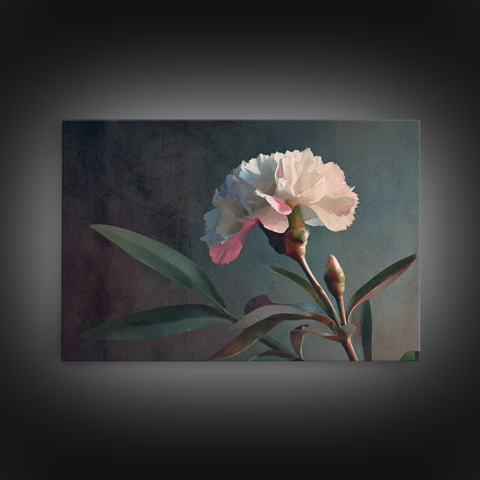 Robot Watering a Single Flower Canvas Print, Whimsical Art, Neutral Decor, Living Room Decor, Oil Painting, Wonder, Home Decor, WHI-3x2-73
