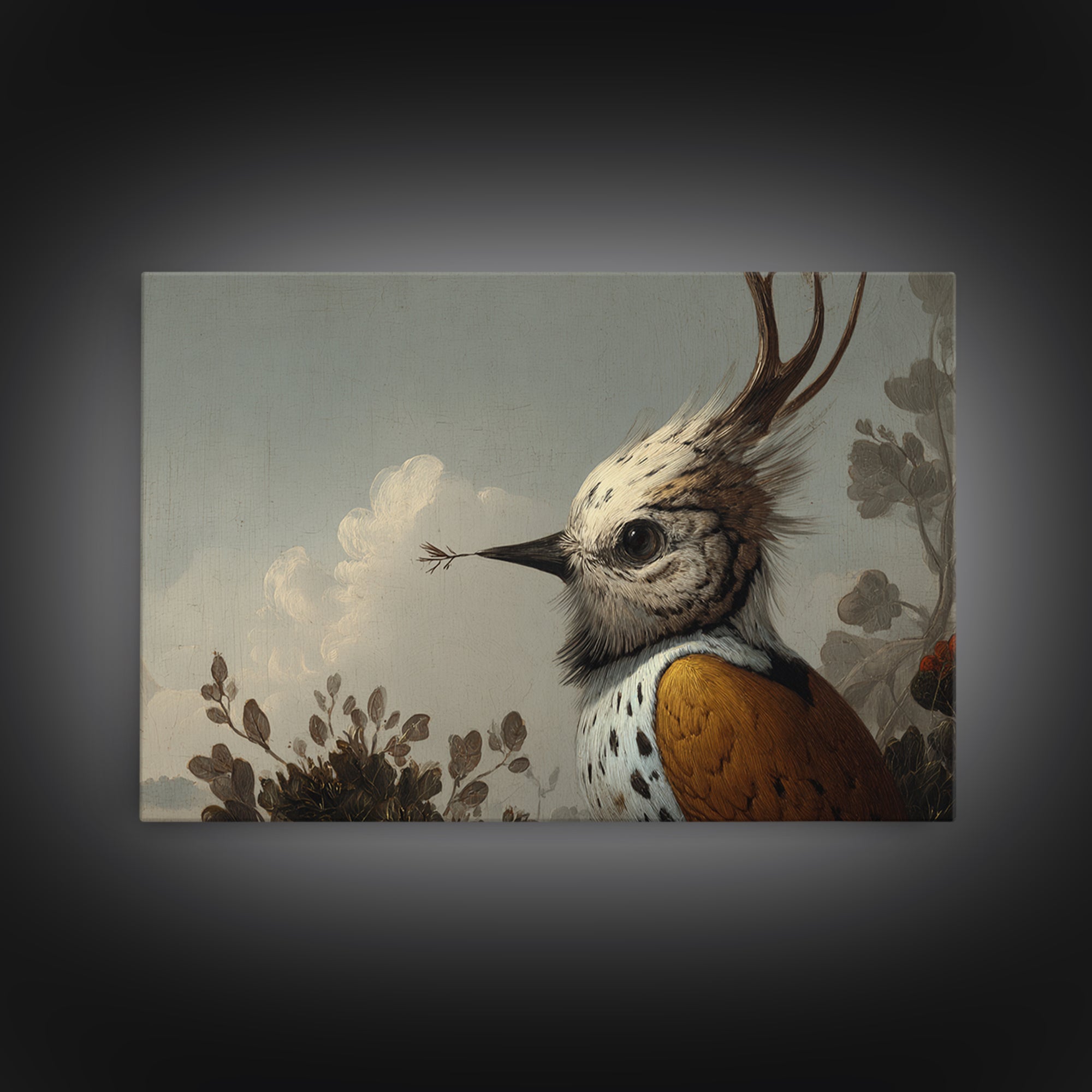 Bird Delivering a Tiny Love Letter Canvas Print, Whimsical Art, Digital Art, Living Room Decor, Fine Art, Wonder, Nursery, WHI-3x2-75