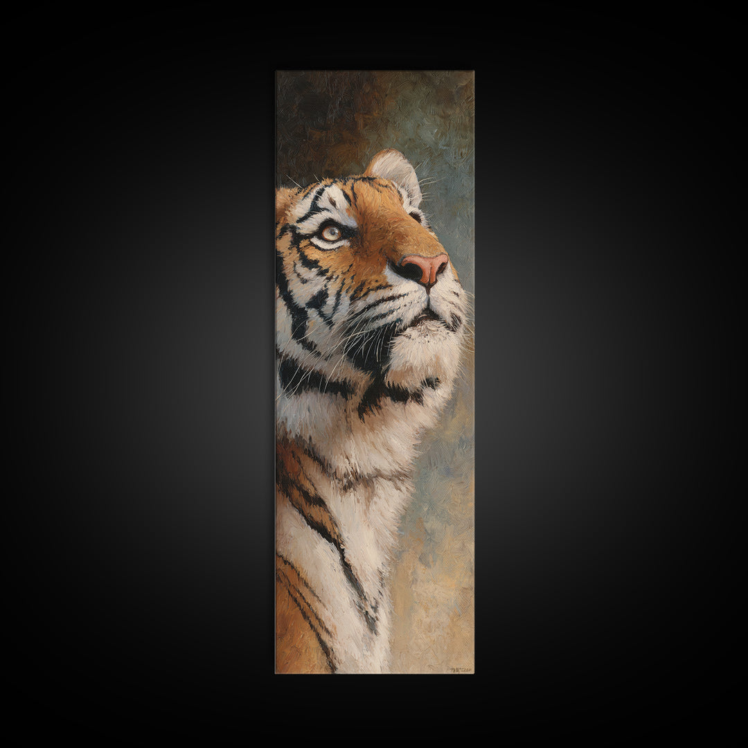 Tiger Portrait with Jungle Shadows Canvas Print, Wildlife Art, Bedroom Wall Art, Living Room Decor, Wild, Gallery Decor, WIL-1x3-41
