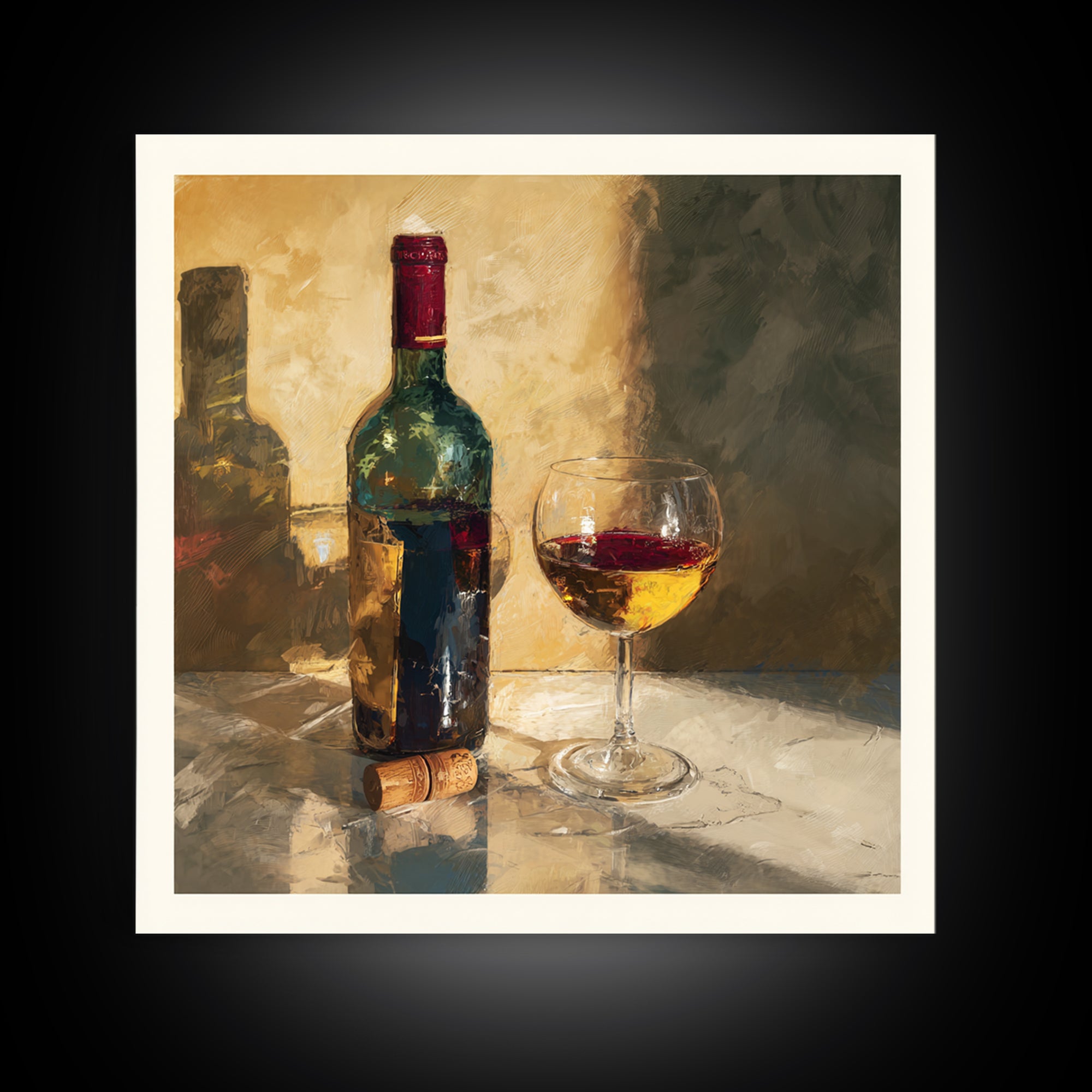 Wine Tasting Flight Rendered as Elegant Still Canvas Print, Winery Art, Gallery Wall Art, Winery Decor, Fine Art, Vineyard, WIN-1x1-10