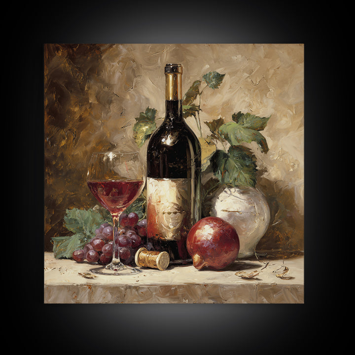 Red Wine Swirl Abstract Framed Canvas Print, Winery Art, Boho Decor, Winery Decor, Fine Art, Vineyard, Art Print, WIN-1x1-79